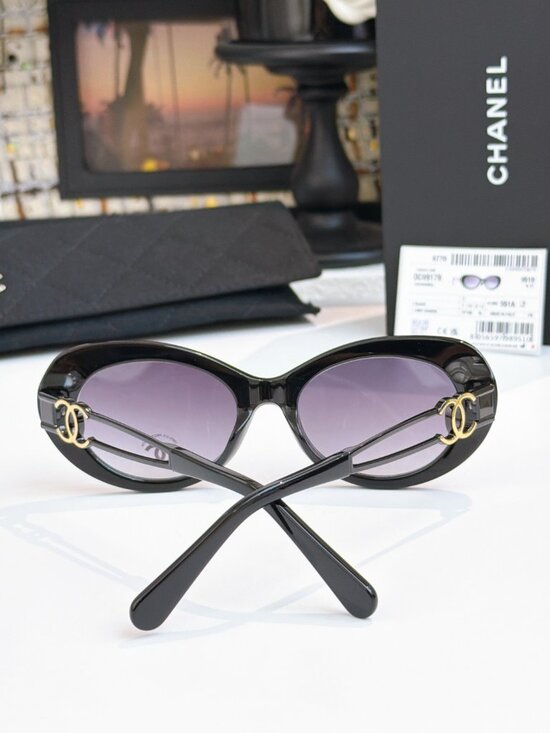 Chanel 9179 Oval Shades • Black/Gold CC • 52□18-140 • Luxury Eyewear main image 7